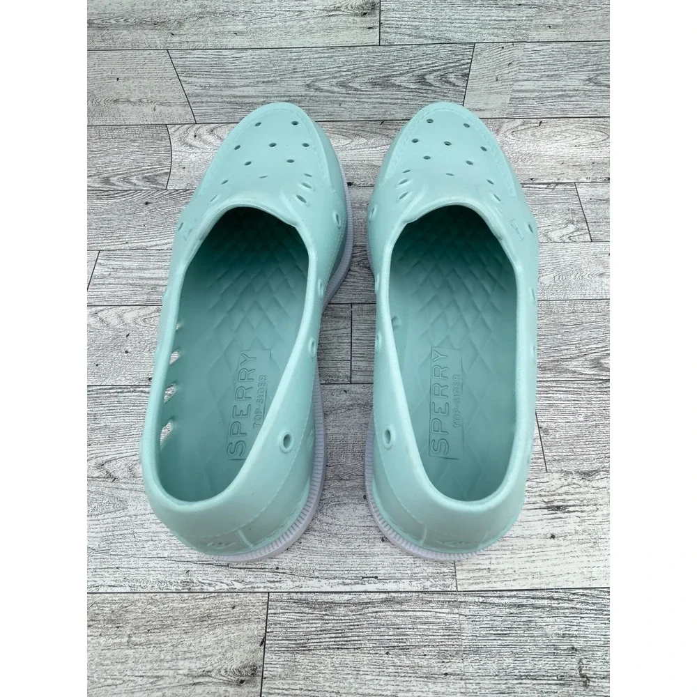 Sperry Top Sider Boat Shoes Slip On Teal‎ Aqua Men Size 9M